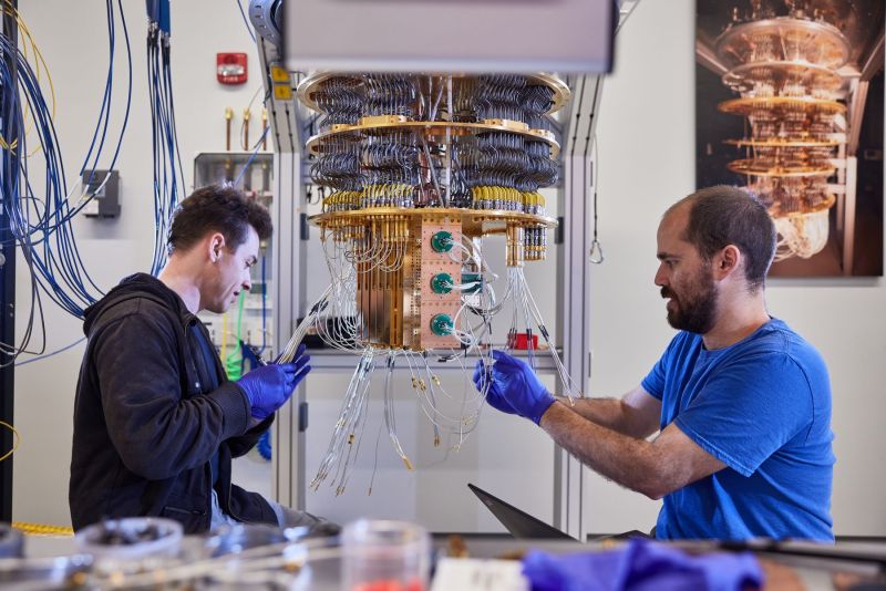 Google Quantum Computer Sycamore technicians