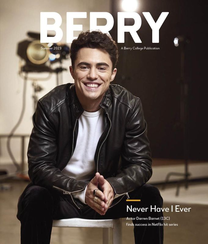 Berry College Cover shot featuring actor Darren Barnet