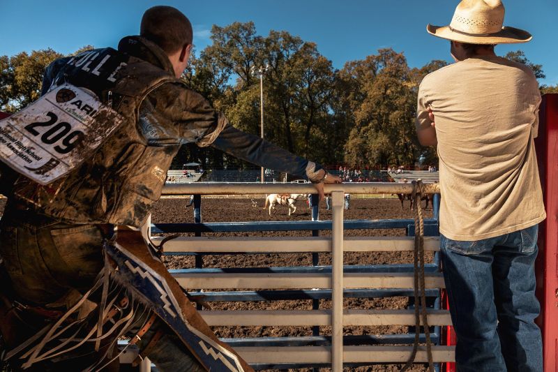 Rodeo in Willits CA, ready to go for the next young cowboy