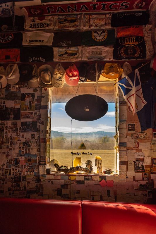 Bagdad Cafe’ in Newberry Springs, interior shot with hats and window