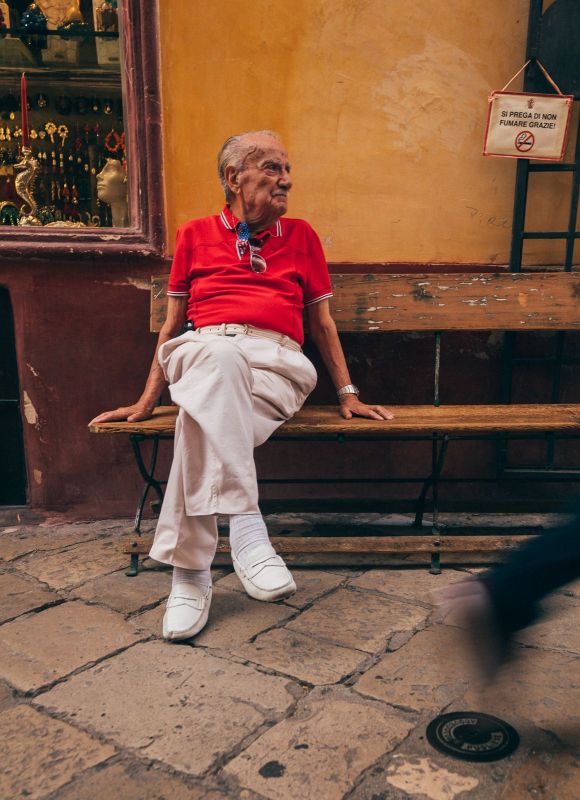 Old stylish man in Gallipoli, Italy