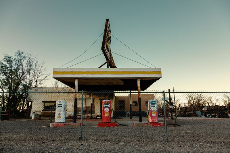 Old abandoned gas station on the Route 66