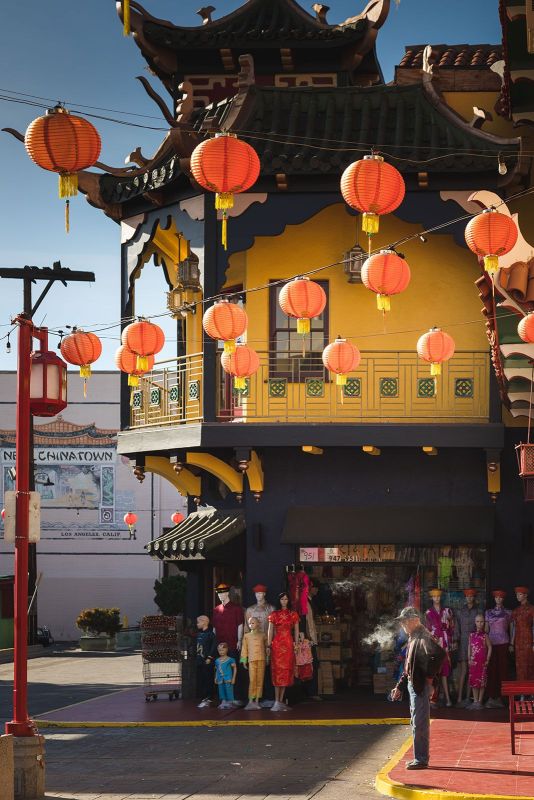 No smoking in Chinatown Los Angeles, man enjoying a cigarette