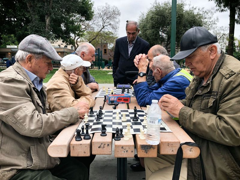 Russian community chess players at Plummer Park