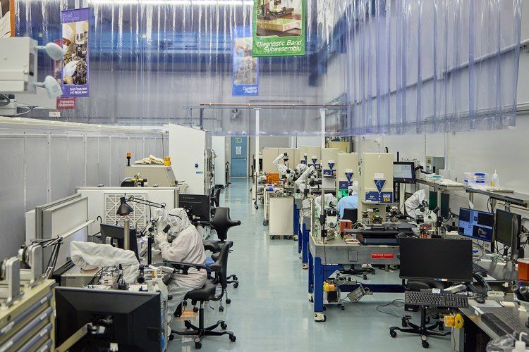 This fabrication facility at NIF is a ‘clean room’ where researchers prepare the target, including the hohlraum and the frozen pellet of hydrogen isotopes.